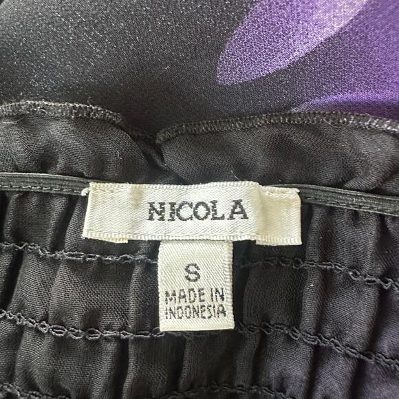 Vintage Nicola Top Womens Small Chiffon Babydoll Retro Y2K Dark Fairy Goth Girl - Picture 5 of 9